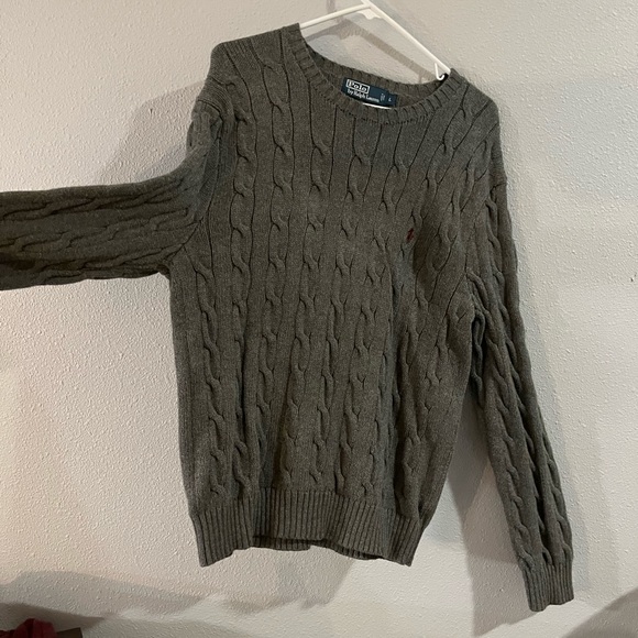 Ralph Lauren Grey Cotton Cable Knit Sweater! - Picture 3 of 5